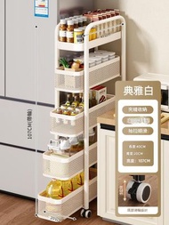 廚房夾縫置物架 極窄縫隙收納櫃多層 冰箱側邊抽拉櫃 蔬果小推車