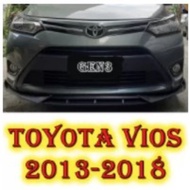 ⏉  ╗  ╟ TOYOTA VIOS 2013-2018 GEN3 Black Car Front Bumper Lip Double Chin Splitter Diffuser Body K