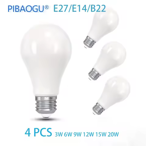4PCS LED Light Bulbs 220V 3W 6W 9W 12W 15W 20W LED Bulb Energy Saving LED Bulbs E27 E14 B22 Standard