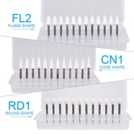 Dental White Stone Polishing FG Burs Cone/Flame/Round Shape Abrasion Bur Fit For High Speed Handpiec