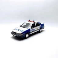 Triple9 1/18 Sabo SAAB 9000 DC Police Car Alloy Car Model, Defects, Blue White, 328 Free Shipping, F