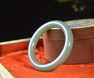 天然和田玉且末藍手鐲 圈口56.67mm 玉質細膩溫潤