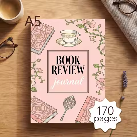 A5 Book Review Journal, Daily Reading Planner with 170 Pages, New Book Release, Reading Log, Record