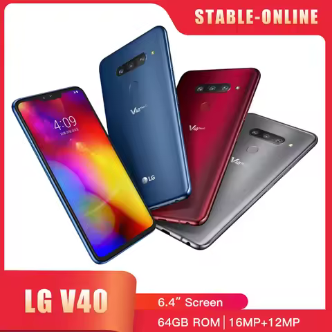 LG V40 ThinQ 4G LTE Original Mobile Phone 6.4'' 6GB RAM 64GB/128GB ROM 16MP Single/Dual SIM Fingerpr