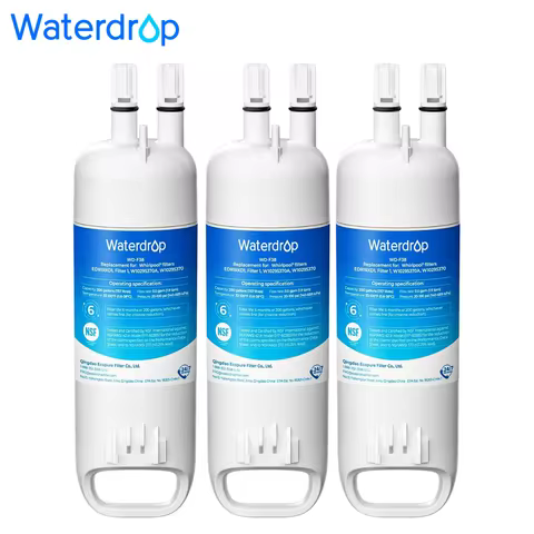Waterdrop EDR1RXD1 Refrigerator Water Filter, 3 Pack | Replacement for Everydrop® Filter 1, W1029537