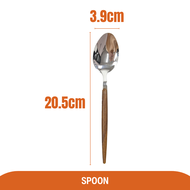 Stainless Steel Wooden Handle Cutlery Fork/Spoon/Knife Premium Stainless Steel Cutlery