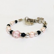 Ella Wang Design 寶石珍珠項圈-粉紅色 寵物項圈 時尚 手工 Size:XS~M+