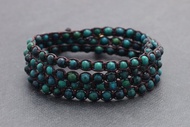 矽孔雀石編織4次包裹手鍊中性手鐲