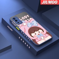 เคส JIUMOO สำหรับ OPPO A55 5G เคส A55s A56 A53s 5G ลายการ์ตูนสาวเมโลดี้น่ารักมีน้ำค้างแข็งโปร่งใสใหม่เคสซิลิโคนขอบเคสมือถือกรอบแข็งกันแรงกระแทกเลนส์กล้องถ่ายรูปเคสป้องกัน