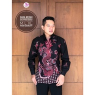 Batik Solo Kemeja Batik Panjang Naga Merah Zein Batiksoloamanah