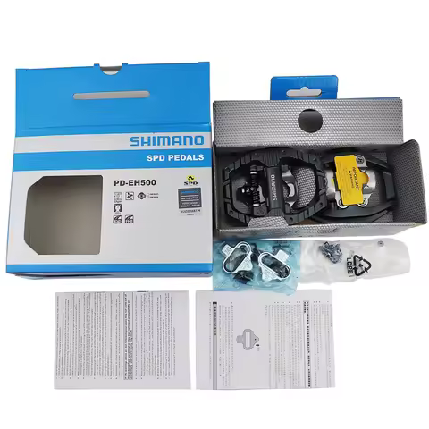 SHIMANO PD-EH500 Dual-Sided Platform/Clipless SPD Pedals with SM-SH56 Cleats Original Parts for MTB 