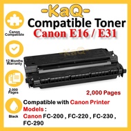 E16 E-16 E 16 E31 E-31 E 31 Compatible Toner Cartridge Black for FC-200 FC200 FC-220 FC220 FC-230 FC