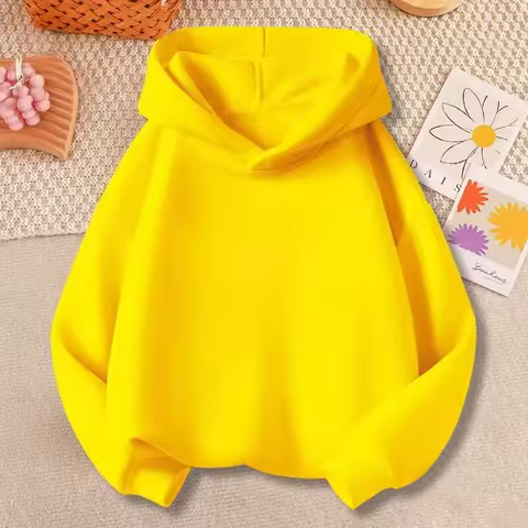 Milk Fufu Solid Color Children's Hoodie Simple Basic Versatile Hoodie