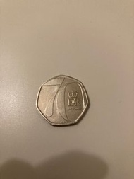 英女皇登基70週年紀念幣50p