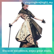 Cruella De Vil Cosplay Costume Women Gown Black White Maid Dress Outfits Halloween Party  Performanc