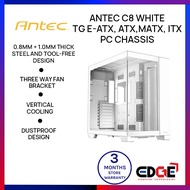 EDGE | ANTEC C8 White TG E-ATX/ATX/mATX/ITX PC Chassis