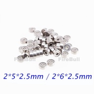 10Pcs MINI 4WD 520 620 Ball Bearing 2*5*2.5mm 2*6*2.5mm for Tamiya MINI 4WD 1/32 Rc car 2*5*2.5mm 2*