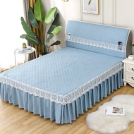 Bedside Cover Bed Skirt Quilted Cover Anti-dust Cover Single Double Bed Sheet Solid Color Simple Sim
