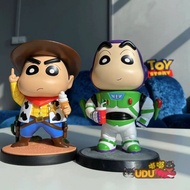 Creative Crayon Xiaoxin cos Woody Figurine Cartoon Buzz Lightyear Crayon Shin-chan Plush Toy Desktop
