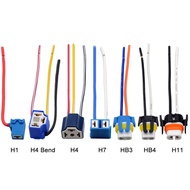 1PC Car H1 H4 H11 HB3 HB4 Adapter Ceramic Headlight Connector Pigtail Plug Adapter Socket