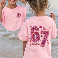 Tersedia: Baju-T Kanak-Kanak Lelaki & Perempuan 67 Six Seven Italian Brain Joke Tops Y2k Game Sayin 