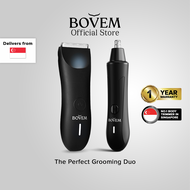 BOVEM Essentials Package: Waterproof Below-The-Waist Trimmer Nose Hair Body and Groin Grooming Men S