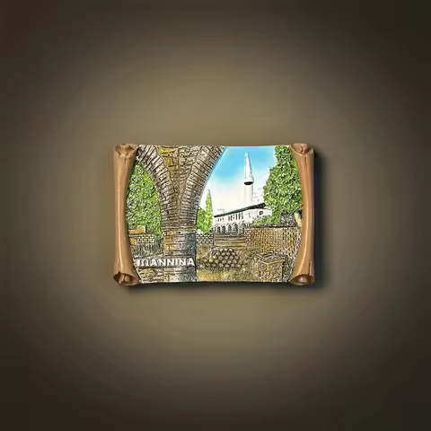 Greece, Ioannina, Arch，3D Stereoscopic，Tourism souvenirs，Resin painting，Decoration home，Refrigerator