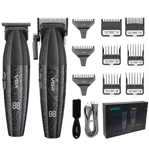 VGR Trimmer Professional Hair Cutting Machine Cordless Hair Clippers 9000 RPM Barber Haircut Clipper