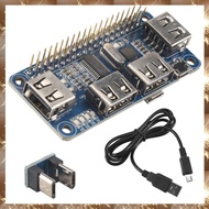 (O I Q B)4 Ports USB HUB HAT For  3 / 2 / Zero W Extension Board USB To UART For Serial Debugging Co