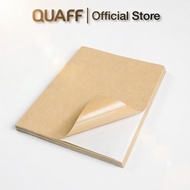 QUAFF New Kraft sticker A4 Adhesive Paper 50Pcs 165Gsm-175Gsm Kertas Sticker