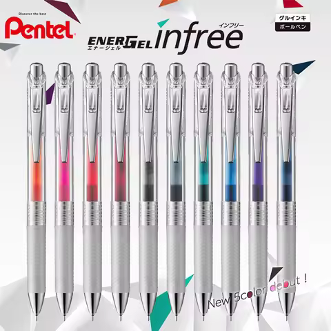 Pentel EnerGel Colored Retractable Gel Pen,Assorted Color Clear Barrel High-Capacity,Quick-Dry Ink f