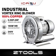 (ZTOOLS) VRIL ICASU 0.5HP/1HP/2HP Vortex Ring Blower High Pressure Air Vacuum Pump Fish Pond Centrif