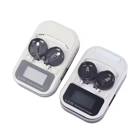 1pc 3.7V LCD EU Plug Button Battery Charger Recharging For CR2032 Indicator Intelligent 2-Slot US Pl