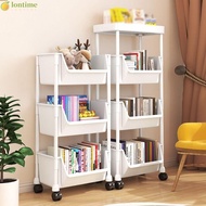 LONTIME Kitchen Organizers, Plastic multilayer Kitchen Storage Rack, Creative household Floor standing Movable Trolley
