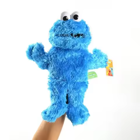 Original Large Sesame StreNging Hand Puppet Show Puppet Elmo Cartoon Soft Plush Birthday Gifts