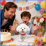 Robot Puppy Interactive Soft Plush Touch Sensing Ai Robot Dog with Voice Mimic for Kids Boys Girls B