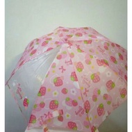 Rainbow drop兒童透明窗口長遮雨傘 Cute berry 草莓 umbrella