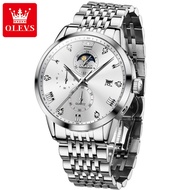 OLEVS 2925 Simple Trendy Calendar Quartz Watch Steel Band All-Match Men's Watch (Original Watch Box)