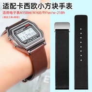 Suitable for Casio Watch Strap A158W/F-91 F-81 F-108 W-218 Genuine Leather Strap Modified Bracelet