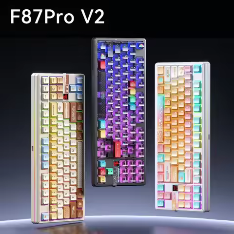 AULA F87 Pro V2 Mechanical Keyboard 3-modes Wireless 12000mAh Long Battery Life Hot-Swap RGB Customi