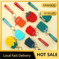 Sg stock coin purse silicone children's mini coin pouch keychain bubble toys