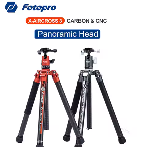 Fotopro X-AIRCROSS 3 Carbon Fiber 360° Panorama Ball Head Lightweight Tripods 10kg Payload Travel Tr