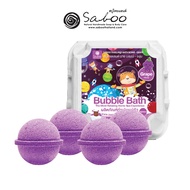 Saboo Bath Bomb Grape 35g Pack 4 pcs - สบู่บาธบอมบ์ - กลิ่นสตรอว์องุ่น 35 กรัม แพ็ค 4 ชิ้น
