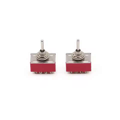 MTS-402 Red AC 250V 2A 125V 5A 12Pins 2Position 4PDT ON/ON Switch Mayitr Electrical Supplies Durable