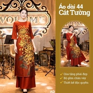 Innovative ao dai with Cat Tuong floral motifs for grandmother or mother AD44 (CT.S109) - Cat Tuong 