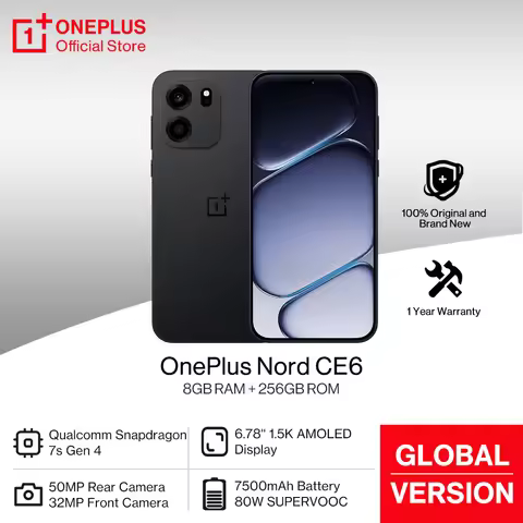 World Premiere OnePlus Nord CE 6 Global Version Smartphone 6.78'' 1.5K AMOLED 144Hz Display Snapdrag