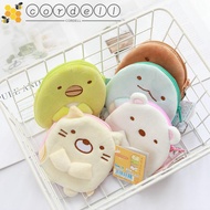 CORDELL Sumikko Gurashi Plush Purse Mini Cute Wallet Hang Pendant Cat Bear Duck Japanese Cartoon Plush Toy USB Cable Bag