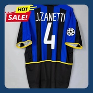 Summer Mens Childrens Jersey Sports Tshirt MILAN 2003 HOME FOOTBALL SHIRT SOCCER JERSEY #4 J. ZANETT