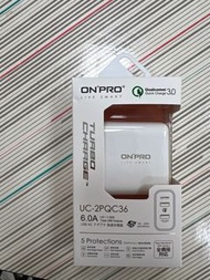 ONPRO UC-2PQC36 雙USB超急速充電器 QC3.0快充 6A 36瓦