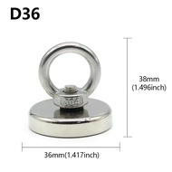 D16~D42mm Super Strong Neodymium Fishing Magnet N52 Heavy Duty Rare Earth Magnet with Countersunk Ho